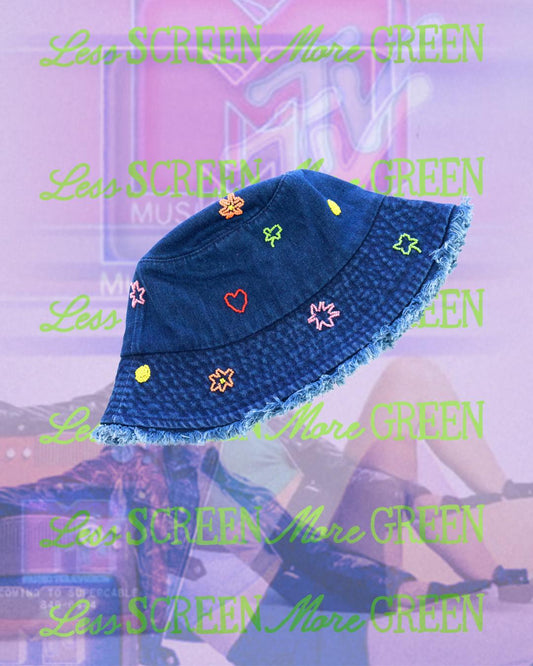 Raw Hem Denim Bucket Hat | ONE SIZE