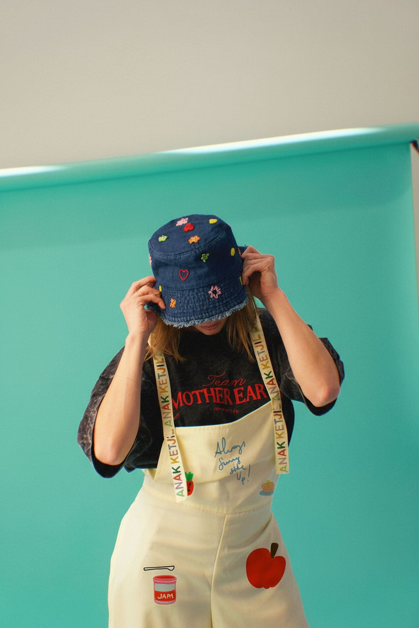Raw Hem Denim Bucket Hat | ONE SIZE